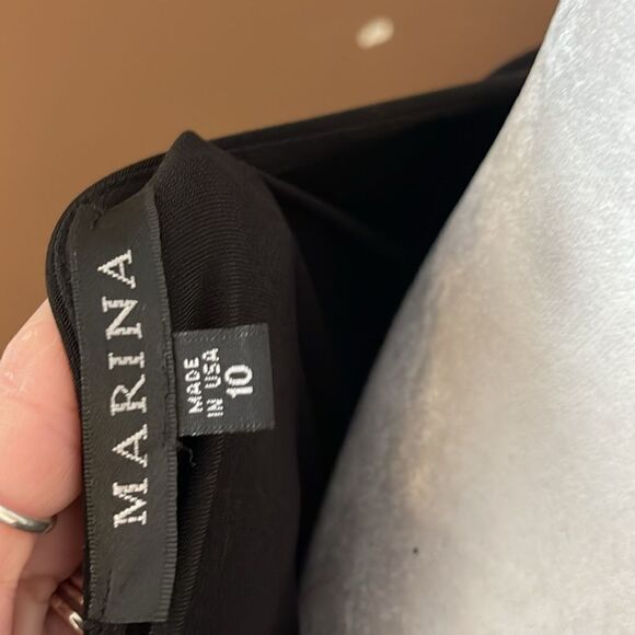 Marina Beaded Sleeve Keyhole Sheath blouse Black Size 10 NWT Offer 25 $ - Picture 9 of 11